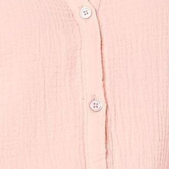 Anybody Gauze Raglan Tunic Buttons Women's Top Sz M Orange - Picture 3 of 11